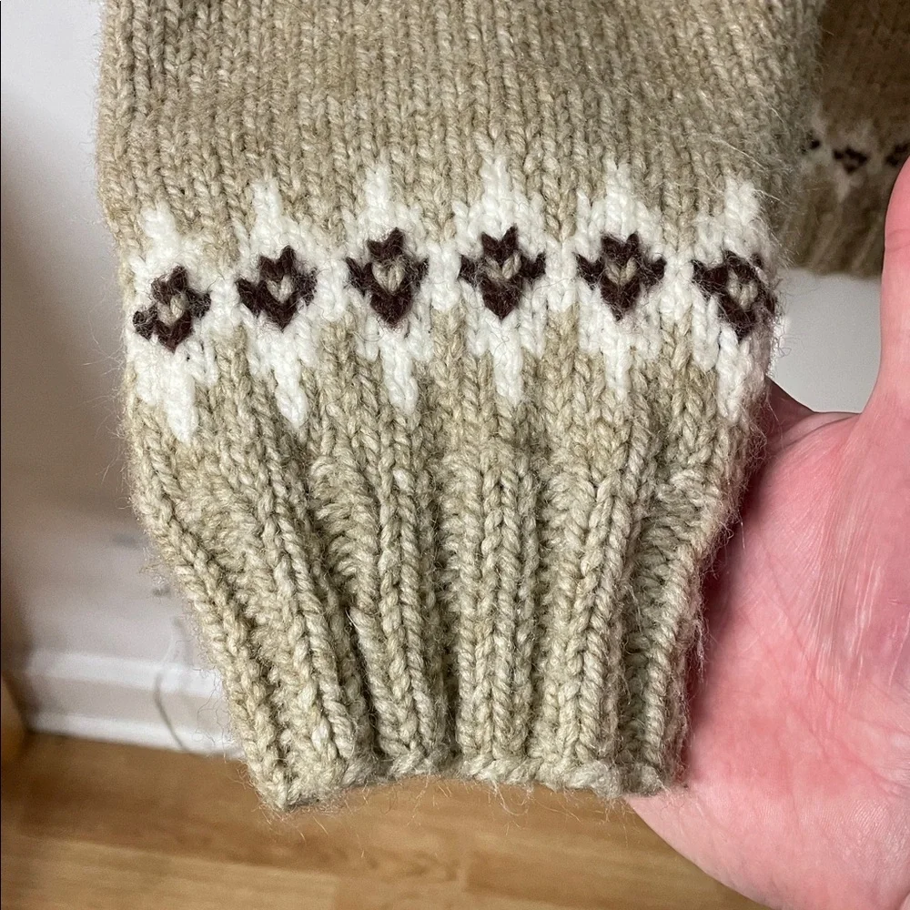 Handmade wool knit fair isle unisex sweater men’s size medium women’s large - Picture 3 of 15